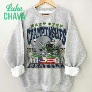 Next Stop Championships Football Crewneck Shirt, Super Bowl Bunny LX Shirt, Puer